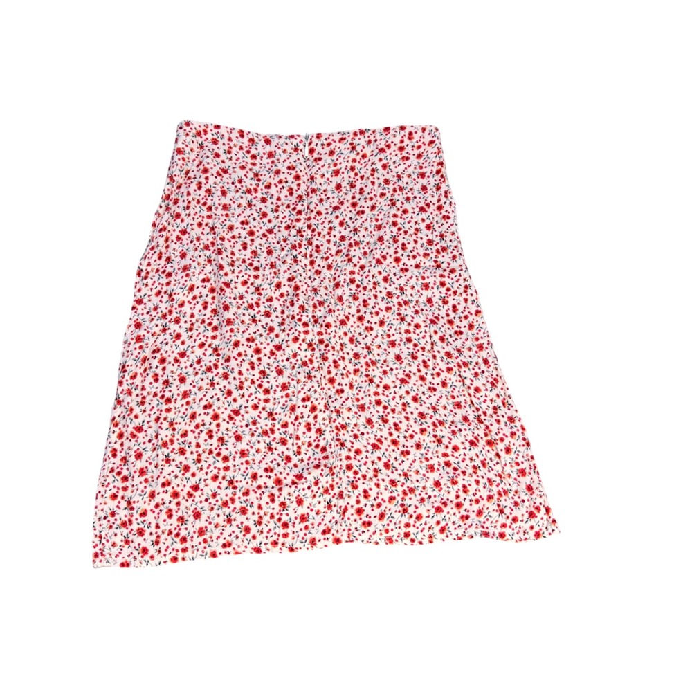 Brandy Melville Red White Ditsy Floral Mini Skirt A-Line Viscose Womens XS-Small - Picture 2 of 7
